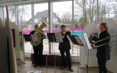 Bispingen Brass bei der Eröffnung Das Foto zeigt die musikalische Untermalung bei der Einweihung durch Bispingen Brass.