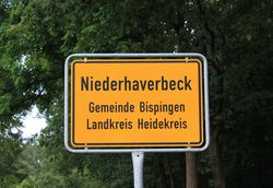 Ortsschild Niederhaverbeck